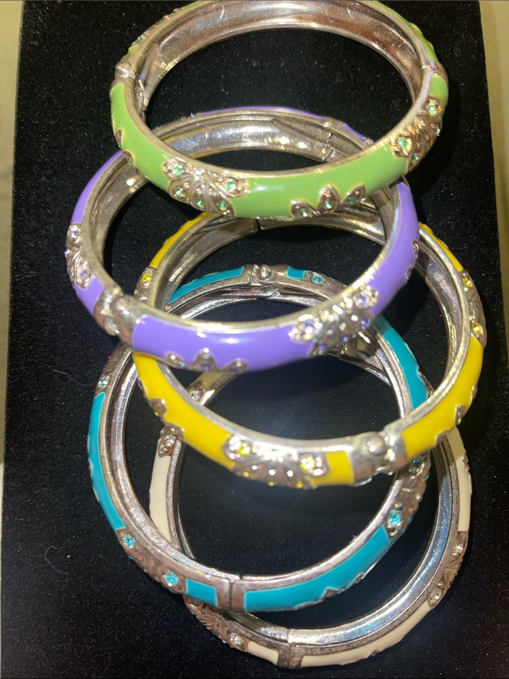 5 Enamel/Crystal Bangles